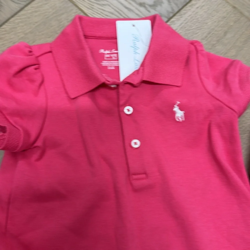 Ralph Lauren Hot Pink Ruffle Polo Dress with Bloomer